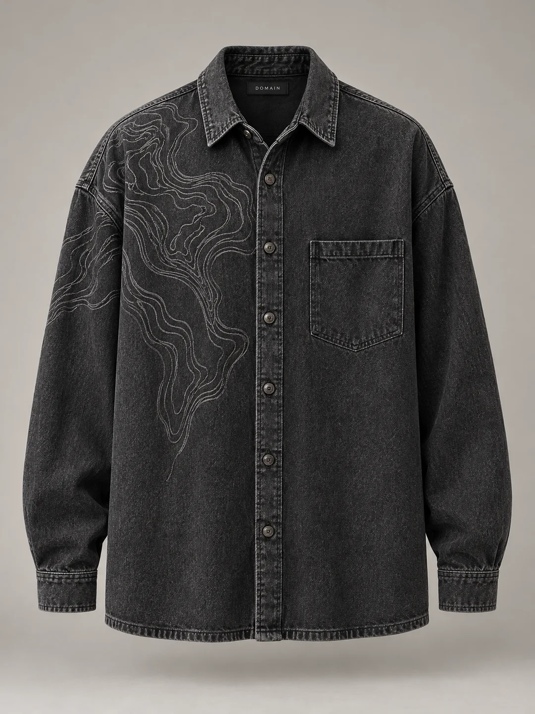 Contour denim overshirt